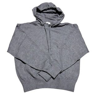 Gray Hoodie Knit Sweatshirt